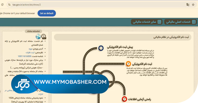 مراحل ثبت‌نام در سامانه مودیان